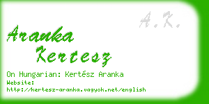 aranka kertesz business card